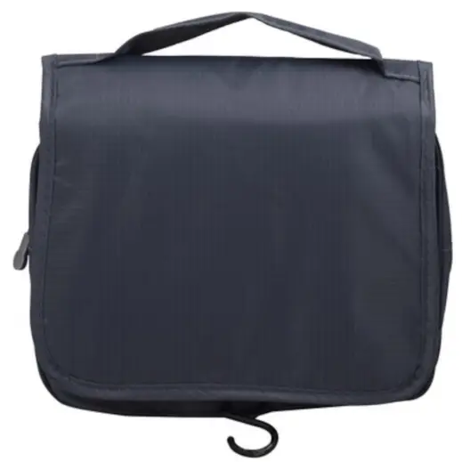 Velcro Hanging Toiletry Bag Dark Grey Front